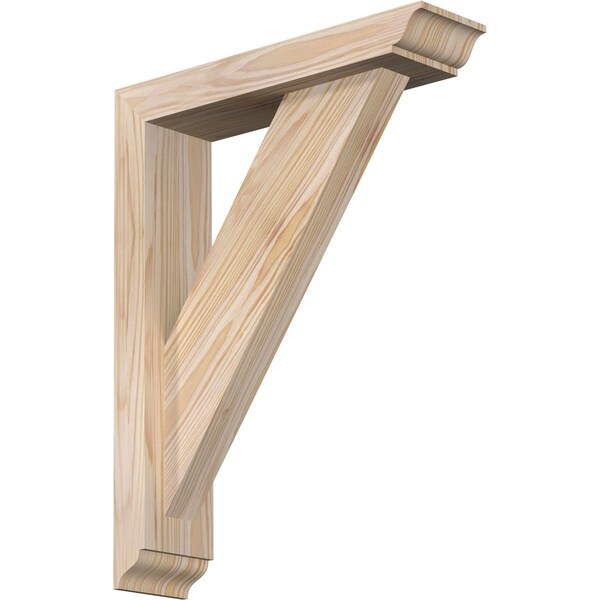 Ekena Millwork Traditional Traditional Smooth Bracket w/ Offset Brace, Douglas Fir, 3 1/2"W x 14"D x 18"H BKT0402X14X18TRA01SDF - main